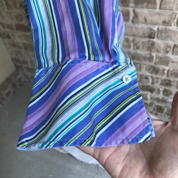 Tommy Hilfiger Woman Striped Button Down Shirt VTG - Picture 7 of 8